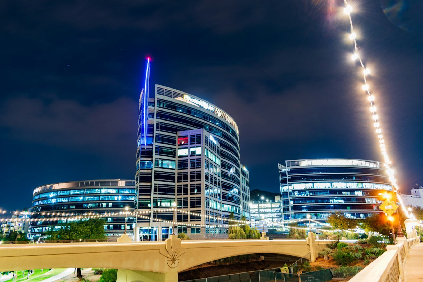Downtown Tempe, Arizona skyline at night